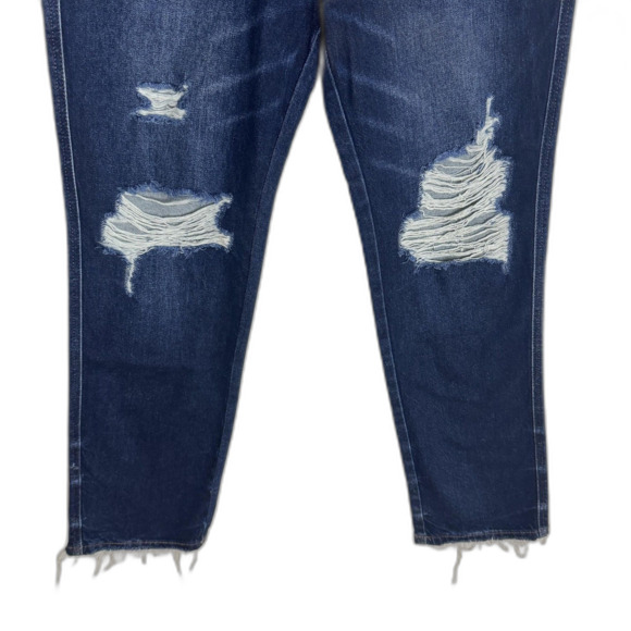 Judy Blue Jeans Womens 13/31 Dark Rigid Front Stretch Back Distressed Raw Hem - Picture 3 of 15